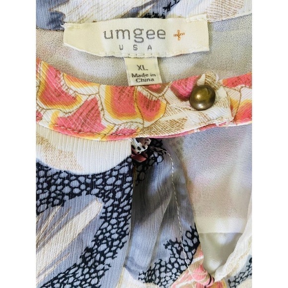 Umgee Floral Sleeveles Tunic Dress Size M Keyhole Neck Style #R7298 Size XL - Picture 6 of 8